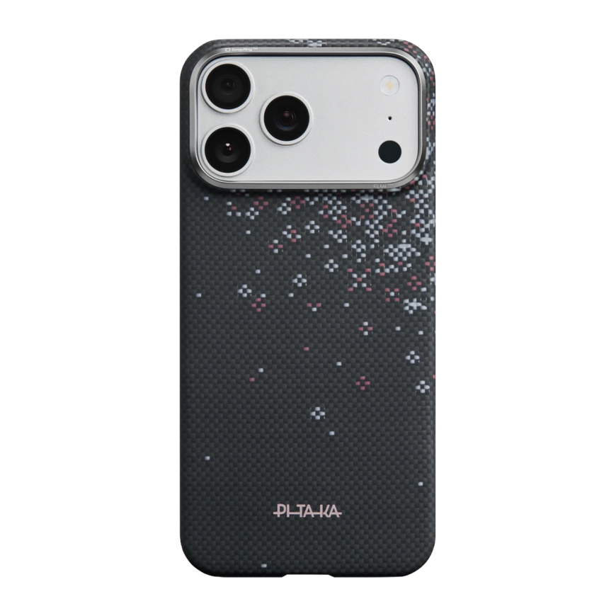 Арамидный чехол MagSafe PITAKA Sakura Hours PitaTap Edge Black